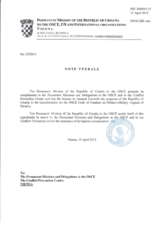 Response by the Delegation of Croatia to the Questionnaire on the Code of Conduct on Politico-Military Aspects of Security