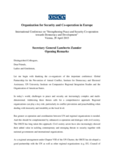 Speech by Secretary General Lamberto Zannier 