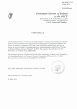 Response by the Delegation of Ireland to the Questionnaire on the Code of Conduct on Politico-Military Aspects of Security