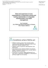 Presentation by Mr. Ilya Trombitsky, Director, International Environmental Association of Dniester River Keepers, Moldova 