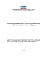 Legal Analysis of the Proposed Bill C-51, the Canadian Anti-terrorism Act, 2015 Legal Analysis of the Proposed Bill C-51, the Canadian Anti-terrorism Act, 2015
