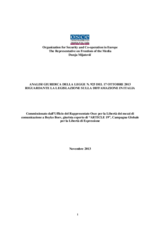 Analisi Giuridica della Legge N. 925 del 17 Ottobre 2013 Riguardante la Legislazione Sulla Diffamazione in Italia