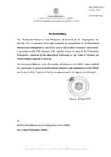 Response by the Delegation of Andorra to the Questionnaire on the Code of Conduct on Politico-Military Aspects of Security 