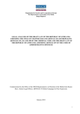 Legal Analysis of the Draft Law of Lithuania amending Chapter XXII and Article 154 and repealing Articles 155, 232 and 290 of the Criminal Code and the Draft Law amending Article 187 of the Code of Administrative Offences Legal Analysis of the Draft Law of Lithuania amending Chapter XXII and Article 154 and repealing Articles 155, 232 and 290 of the Criminal Code and the Draft Law amending Article 187 of the Code of Administrative Offences