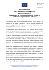 Statement by the Luxembourgian EU Presidency on the Russian law on so-called “undesirable” non-governmental organizations
