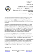 Statement by the Delegation of the United States of America on the Russian law on so-called “undesirable” non-governmental organizations