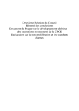 Final Document of the Second Meeting of the CSCE Council of Ministers, Prague, 30-31 January 1992 (fr)