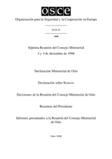 Final Document of the Seventh Meeting of the OSCE Ministerial Council, Oslo, 2-3 December 1998 (es)