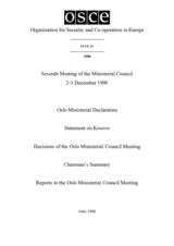 Final Document of the Seventh Meeting of the OSCE Ministerial Council, Oslo, 2-3 December 1998 
