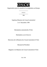 Final Document of the Seventh Meeting of the OSCE Ministerial Council, Oslo, 2-3 December 1998 (fr)
