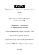 Final Document of the Eighth Meeting of the OSCE Ministerial Council, Vienna, 27-28 November 2000 (it)