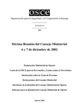Final Document of the Tenth Meeting of the OSCE Ministerial Council, Porto, 6-7 December 2002 (es)