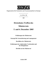 Final Document of the Thirteenth Meeting of the Ministerial Council, Ljubljana, 5 and 6 December 2005 (de)