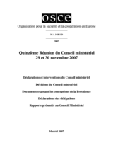 Final Document of the Fifteenth Meeting of the Ministerial Council, Madrid, 29-30 November 2007 (fr)