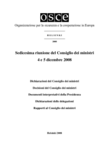 Final Document of the Sixteenth Meeting of the Ministerial Council, Helsinki, 4 and 5 December 2008 (it)