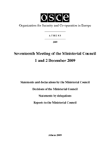 Final Document of the Seventeenth Meeting of the Ministerial Council, Athens, 1 and 2 December 2009