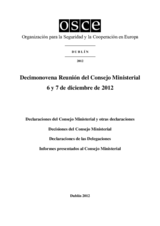 Final Document of the Nineteenth Meeting of the Ministerial Council, Dublin, 6-7 December 2012 (es)
