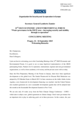 Opening Remarks by H.E. Amb. Lamberto Zannier, Secretary General