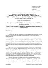 Statement by Mr. Berdi Berdiyev, Head of the Department of Coordination of the Ecological Programmes, Ministry of Nature Protection 