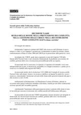 Lubiana Decisione N.14/05 Ruolo Delle Donne Nella Prevenzione Dei Conflitti, Nella Gestione Delle Crisi e Nella Ricostruzione Post Conflittuale