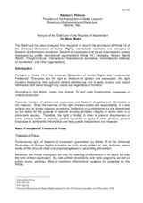 Review of the Draft Media Law in Kazakhstan