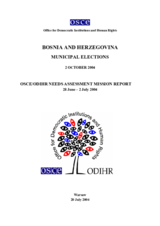 Bosnia and Herzegovina, Municipal Elections, 2 October 2004: Needs Assessment Mission Report