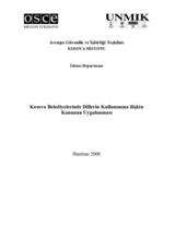 Implementation of the Law on the Use of Languages by Kosovo Municipalities (tr)