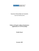 Legal System Monitoring Section Monthly Report - December 2009