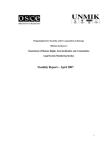 Legal System Monitoring Section Monthly Report - April 2007
