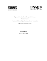 Legal System Monitoring Section Monthly Report - January/March 2007