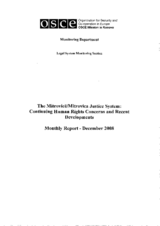 Legal System Monitoring Section Monthly Report - December 2008