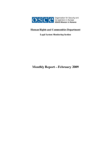 Legal System Monitoring Section Monthly Report - February 2009