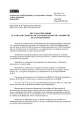 Declaración sobre el fortalecimiento de los esfuerzos para combatir el antisemitismo