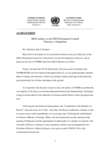 Address to the Permanent Council by Lamberto Zannier, Head of the United Nations Interim Administration Mission in Kosovo