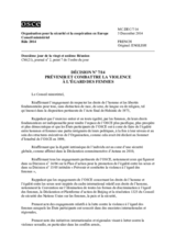 Décision no 7/14 intitulée « prévenir et combattre la violence à l’égard des femmes »
