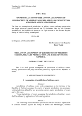 Law on Assumption of Jurisdiction of Military Courts