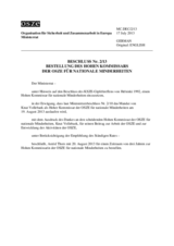 Beschluss Nr. 2/13 über die Bestellung des Hohen Kommissars der OSZE für nationale Minderheiten 