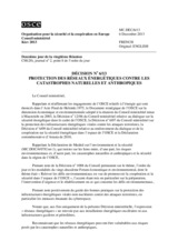 Décision no 6/13 protection des réseaux énergétiques contre les catastrophes naturelles et anthropiques