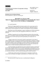 Decision no 1/ tirage rectifié mise en oeuvre des engagements et activites de l’OSCE lies a la lutte contre le terrorisme