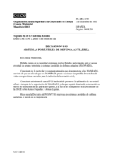 Decision No. 8/03 on Man-Portable Air Defence Systems (es)