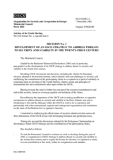 Porto Ministerial Decision No. 2 on Development of an OSCE Strategy to Address Threats to Security and Stability in the Twenty-first Century