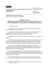 Decisión Nº 5/08 relativa a la mejora de las respuestas de la justicia penal a la trata de personas a través de un enfoque integral 