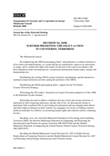Decision No. 10/08 on further promoting the OSCE’S action in countering terrorism 