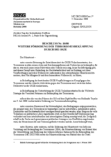Beschluss Nr. 10/08 über die weitere Förderung der Terrorismusbekämpfung durch die OSZE 