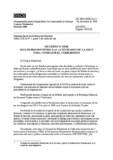 Decisión Nº 10/08 relativa a seguir promoviendo las actividades de la OSCE para combatir el terrorismo