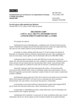 Decisione N.8/07 sulla Lotta alla tratta di esseri umani a fini di sfruttamento del lavoro