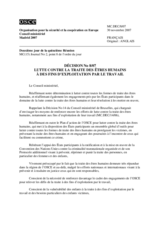 Décision No 8/07 sur la lutte contre la traite des êtres humains à des fins d’exploitation par le travail