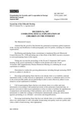 Decision No. 9/07 on combating sexual exploitation of children on the Internet