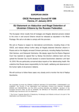 Statement by the Dutch EU Presidency on the abduction and illegal detention of Ukrainian citizens by the Russian Federation