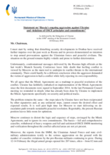 Statement by the Delegation of Ukraine on the ongoing aggression against Ukraine and violations of OSCE principles and commitments by the Russian Federation